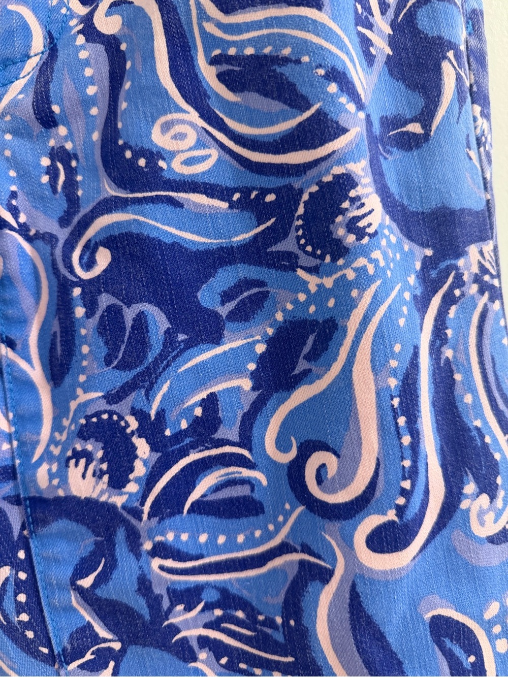 Lilly Pulitzer Blue Paisley Skinny Jeans Coastal Blue Whispurr size 2 - Picture 3 of 6